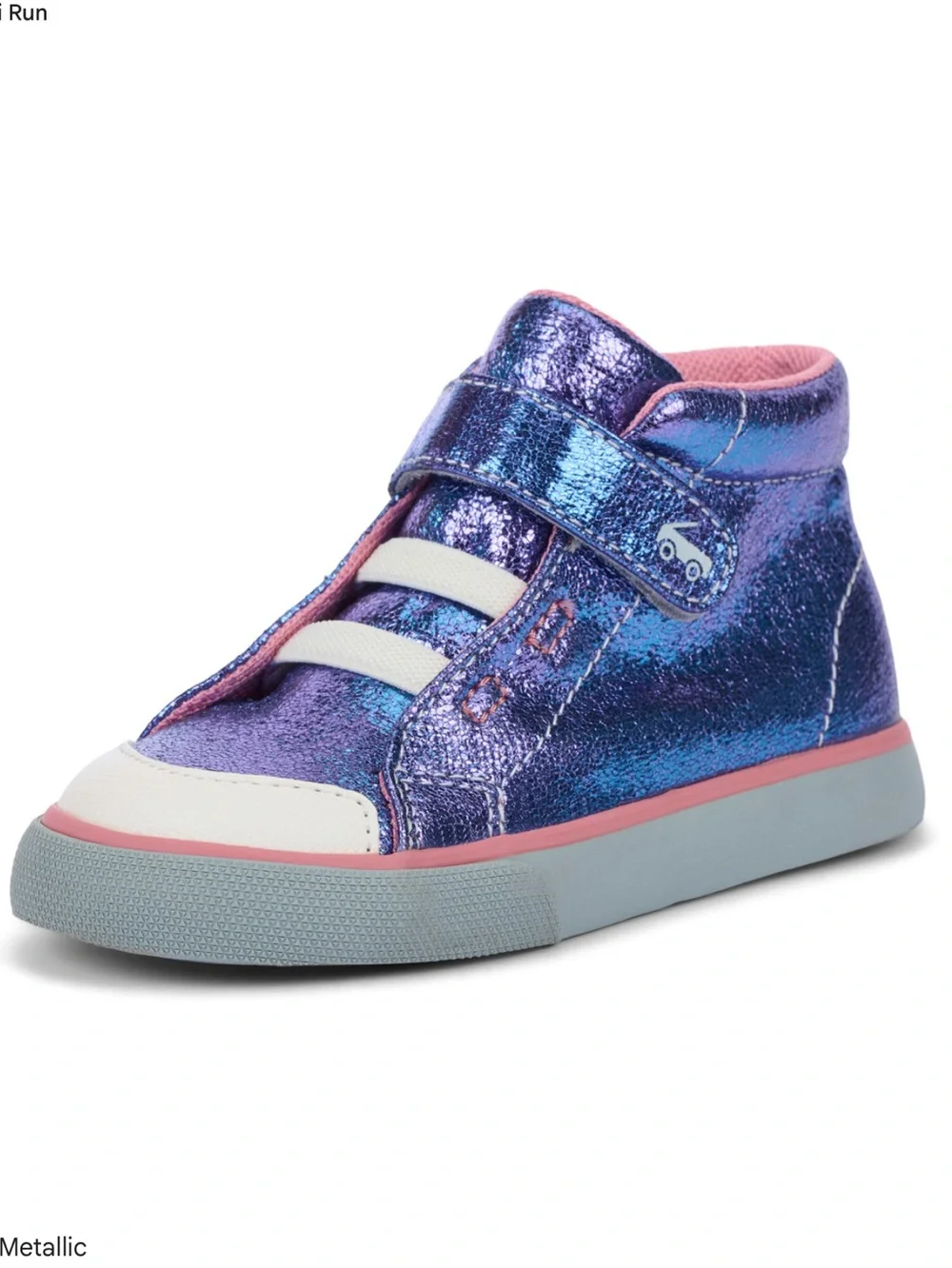 SEE KAI RUN Drew Purple Metallic high top sneakers, Baby Walkers size 4, NWOT
